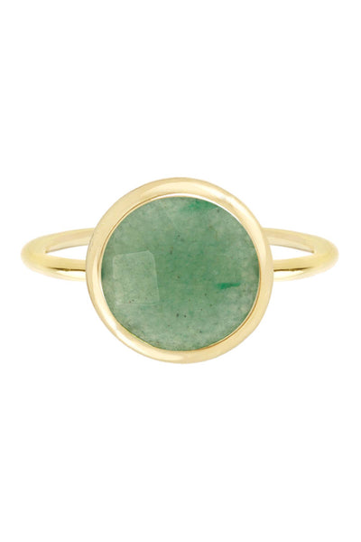 Green Aventurine Round Ring - GF