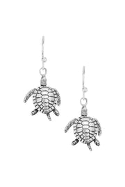 Sterling Silver Moveable Turtle Earrings - SS