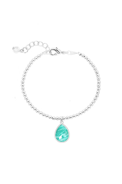 Amazonite Beaded Charm Bracelet - SF