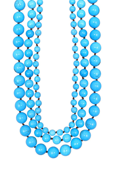 Turquoise & Silver Plated Blue Ridge Necklace - SF