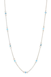 Blue Austrian Crystal Station Necklace - SF