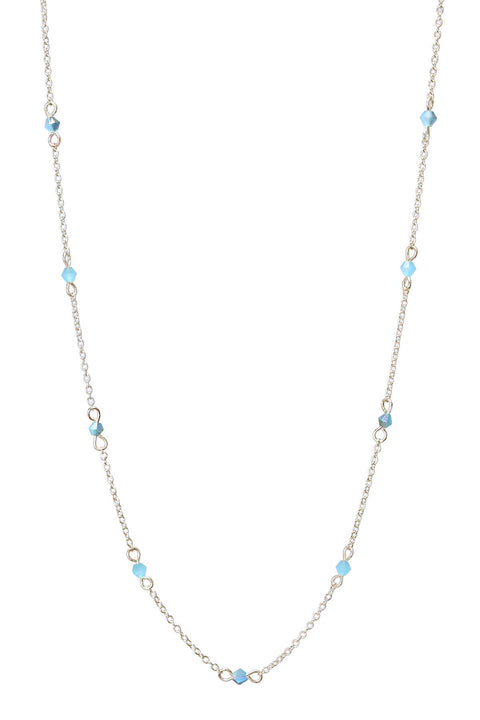 Blue Austrian Crystal Station Necklace - SF