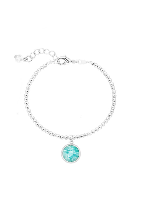 Amazonite Beaded Charm Bracelet - SF