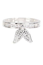 Angel Wing Moveable Charm Ring - SF
