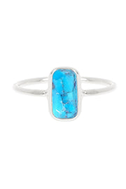 Turquoise Rectangle Petite Ring - SF
