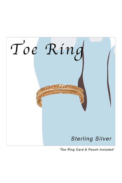 Sterling Silver Leaf Adjustable Toe Ring - RG