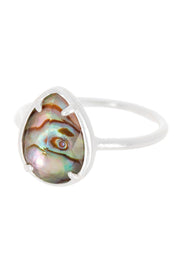 Abalone Quartz Pear Cut Ring - SF