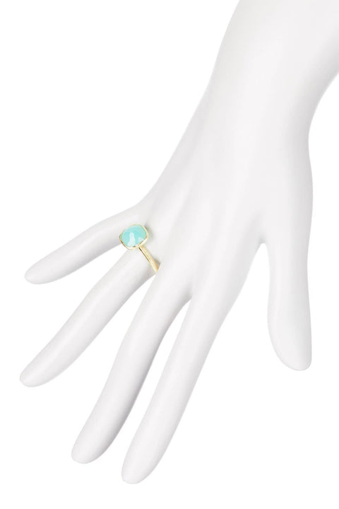 Amazonite Crystal Halo Ring - GF