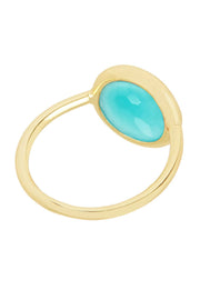 Amazonite Crystal Round Ring - GF