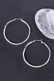 Sterling Silver Freeform Hoop Earrings - SS