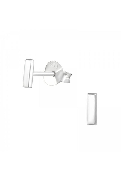 Sterling Silver Small Bar Ear Studs - SS