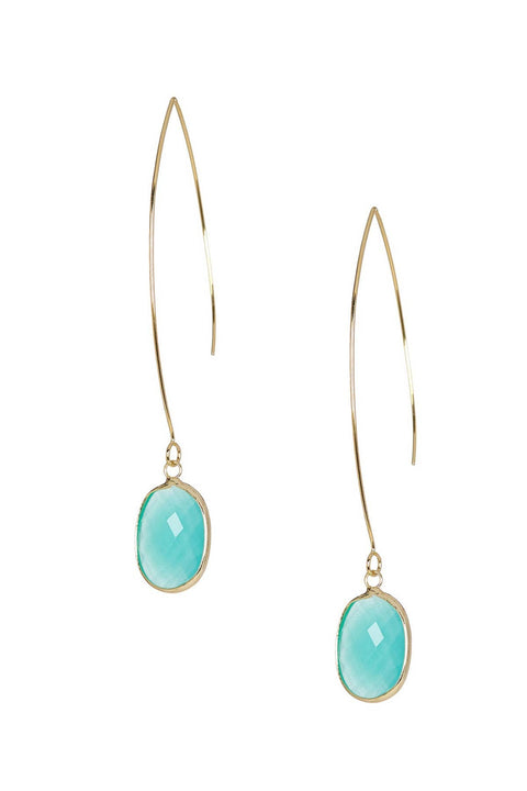 Amazonite Crystal Hoop Earrings - GF