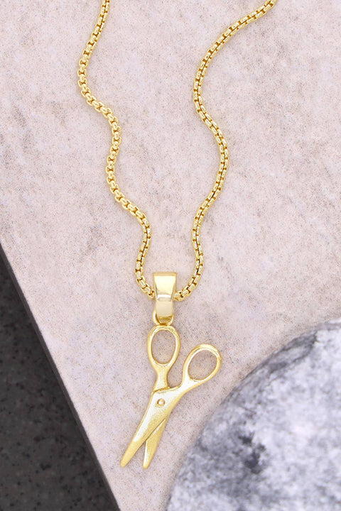 14k Gold Plated Scissors Pendant Necklace - GF
