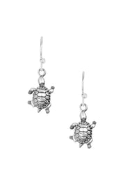 Sterling Silver Turtle Drop Earrings - SS