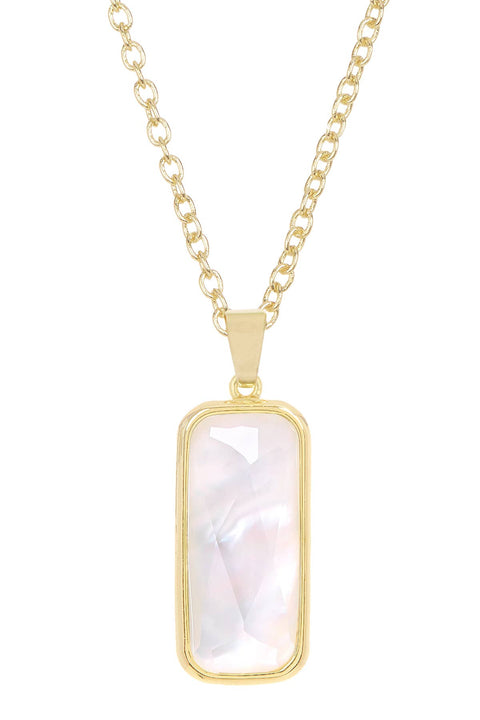 Mother Of Pearl Rectangle Necklace - GF