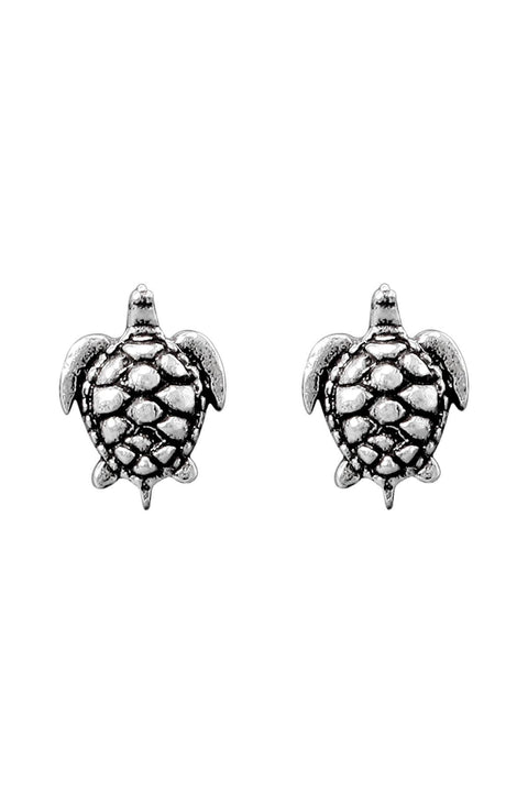 Sterling Silver Sea Turtle Post Earrings - SS