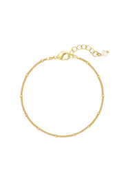 14k Gold Plated 1mm Bead Chain Bracelet - GP