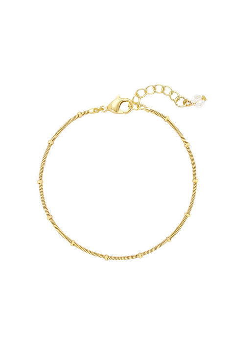 14k Gold Plated 1mm Bead Chain Bracelet - GP