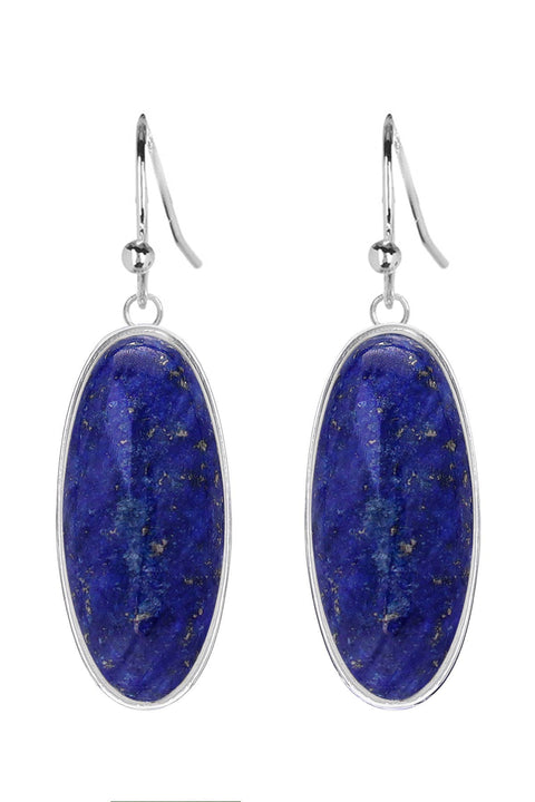 Lapis Oval Drop Earrings - SF