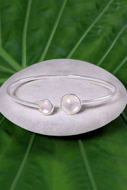 Mother Of Pearl Quartz Orbit Cuff Bracelet - SF