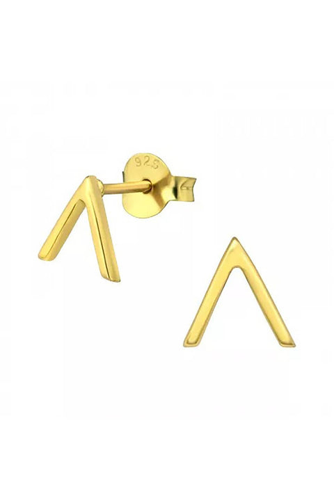 Sterling Silver V Shape Ear Studs - VM