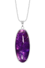 Amethyst Oval Pendant Necklace - SF