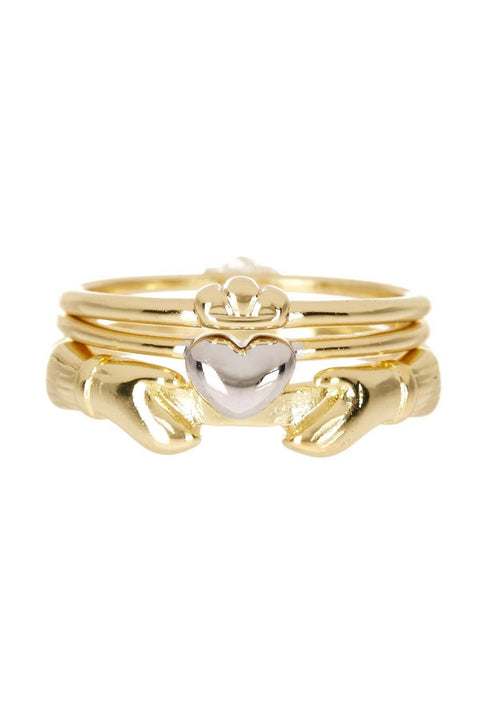 Irish Claddagh Stack Ring Set - GF