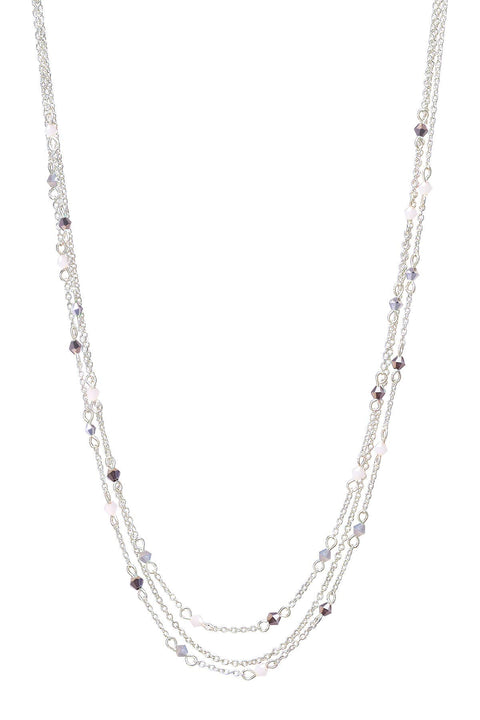 Black & White Austrian Crystal Multi Strand Necklace - SF