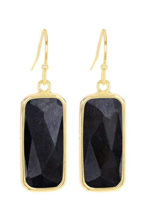 Hematite Rectangle Earrings - GF