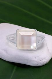 Mother Of Pearl Quartz Square Ring - SF