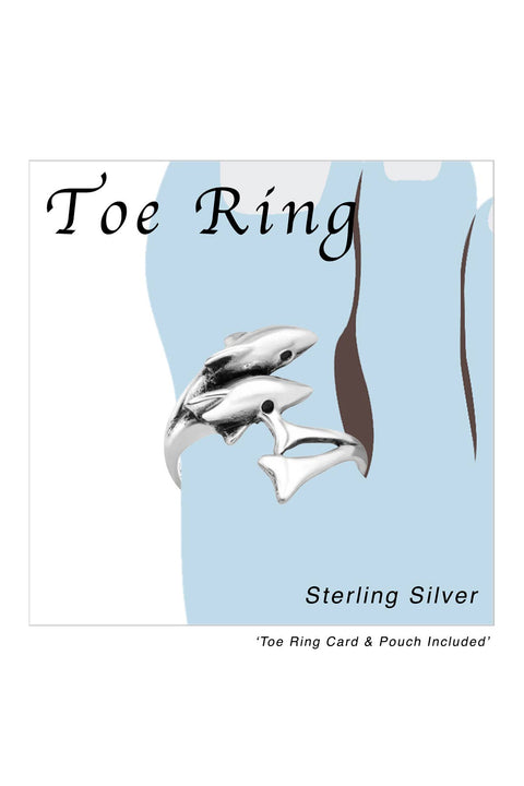 Sterling Silver Dolphin Adjustable Toe Ring - SS