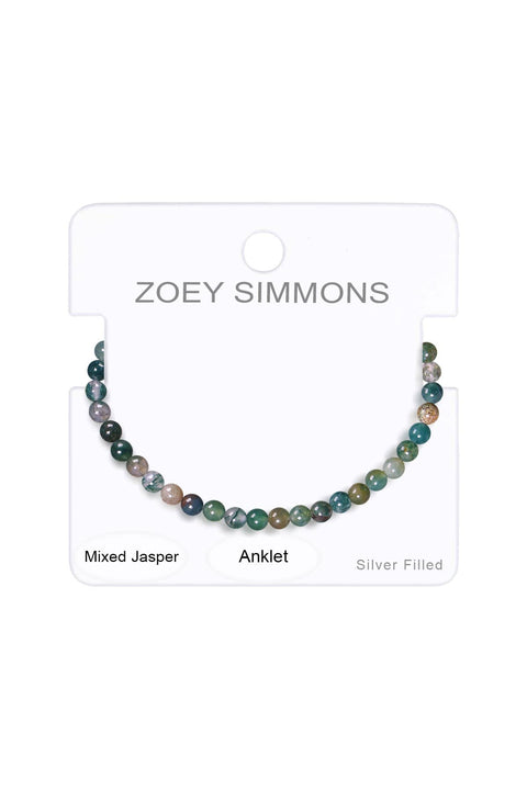 Mixed Jasper Beaded Anklet - SF