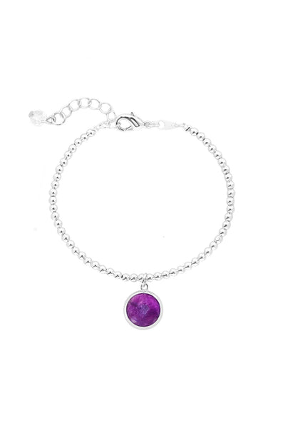 Amethyst Beaded Charm Bracelet - SF