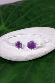 Amethyst Octagon Cuff Bracelet - SF