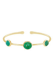 Green Lace Agate Cuff Bracelet - GF