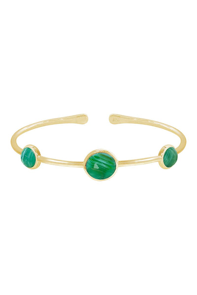 Green Lace Agate Cuff Bracelet - GF