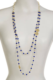 Lapis & Freshwater Pearl Double Strand Necklace - GF