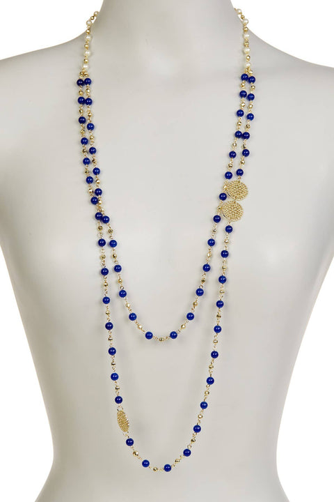 Lapis & Freshwater Pearl Double Strand Necklace - GF