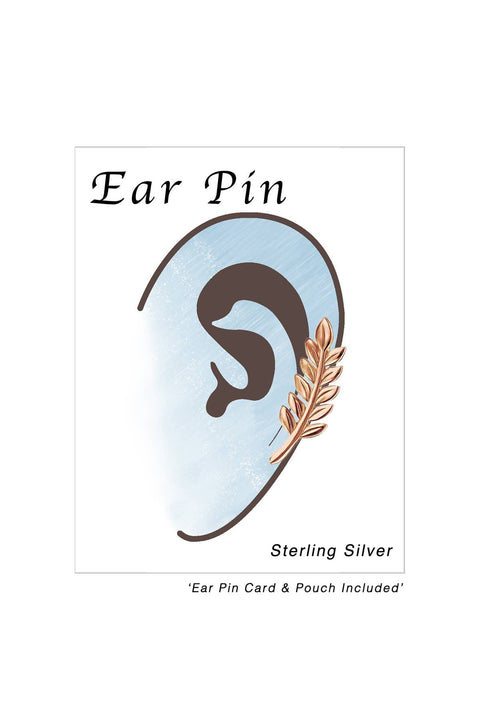 Sterling Silver Leaf Ear Pin - RG