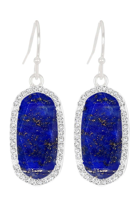 Lapis Halo Drop Earrings - SF