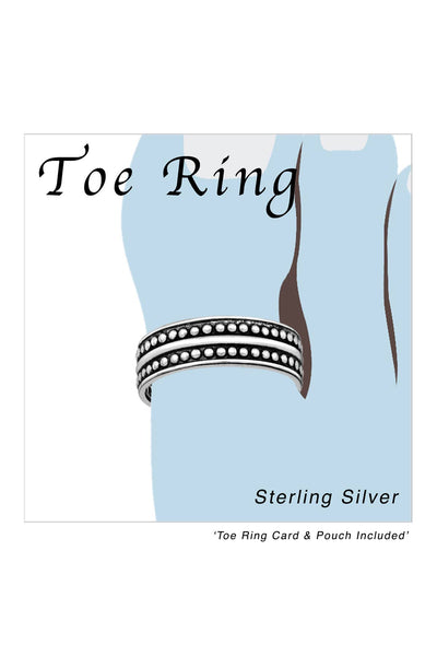 Sterling Silver Parallel Dots Adjustable Toe Ring - SS