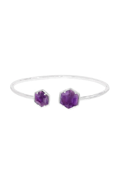 Amethyst Octagon Cuff Bracelet - SF