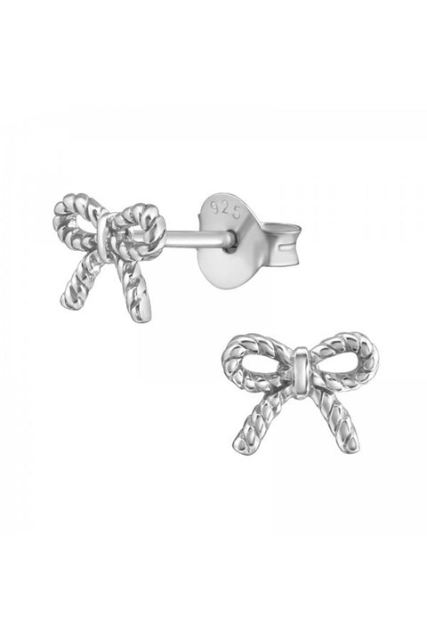 Sterling Silver Bow Ear Studs - SS