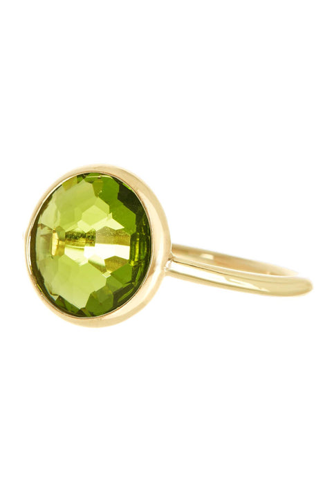 Peridot Crystal Round Ring - GF