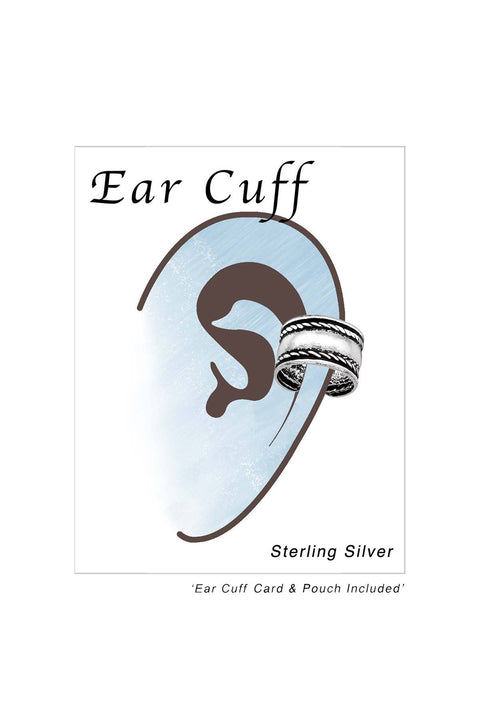 Sterling Silver Rope Ear Cuff - SS