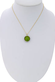 Peridot Crystal Pendant Necklace - GF