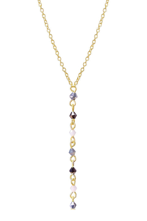 Black & White Austrian Crystal Y Necklace - GF