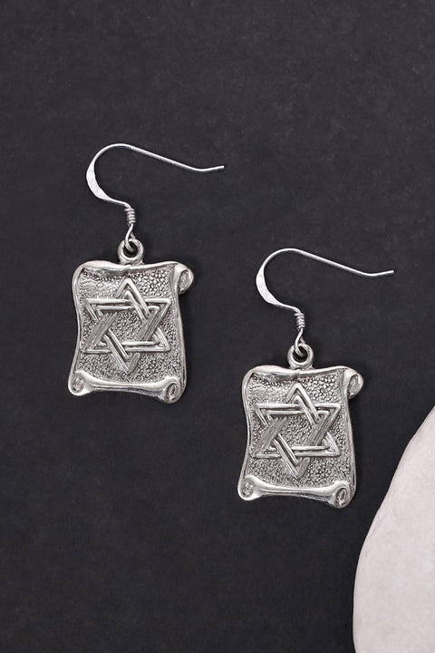 Star Of David Drop Earrings - SF