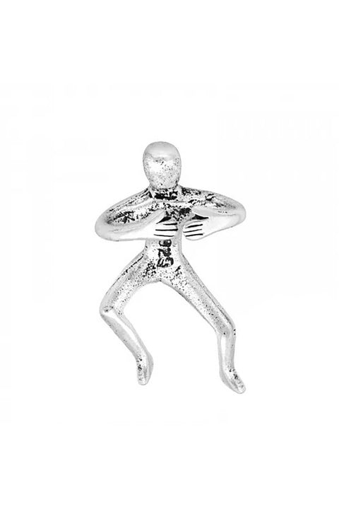 Sterling Silver Hugging Person Ear Cuff - SS