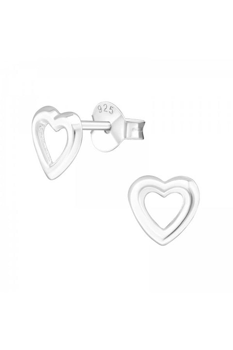 Sterling Silver Heart Ear Studs - SS